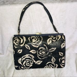 Rare!! Rachel Riley Calfhair Rose Print Bag